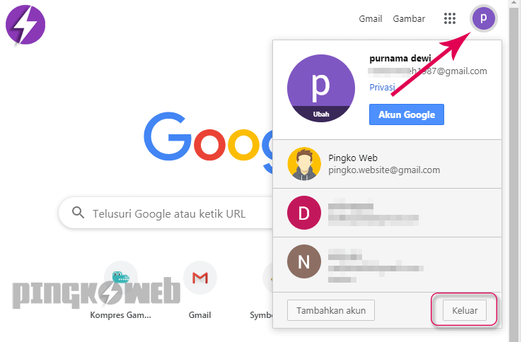 Cara Keluar Dari Akun Google