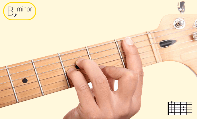 3 Cara Memainkan Kunci Gitar Bb atau A# (Mayor & Minor) - Pingkoweb.com